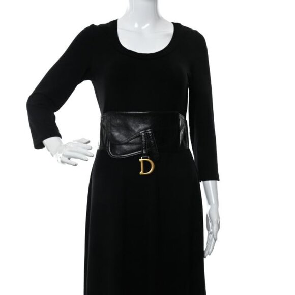 PREOWNED / Like new CHRISTIAN DIOR Saddle Double Buckle Belt Bag S/M - Picture 1 of 7